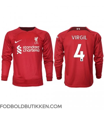 Liverpool Virgil van Dijk #4 Hjemmebanetrøje 2022-23 Langærmet